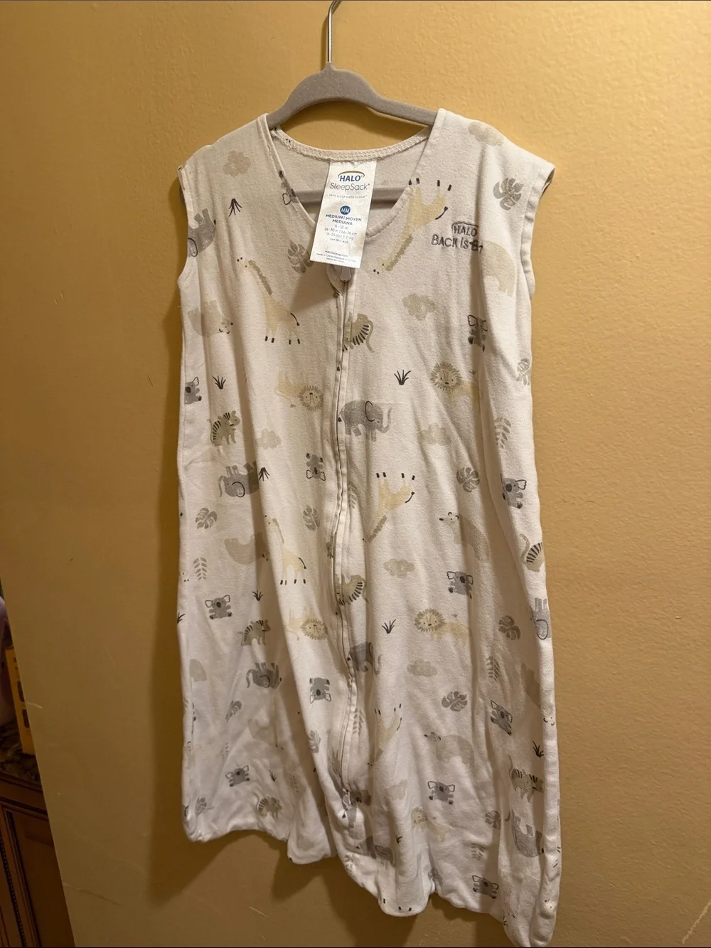 Halo Cream Safari Print Wearable Sleep Sack